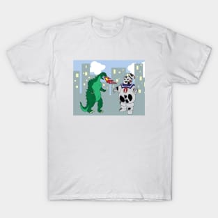 Godzilla vs Staypuft Marshmallo Man T-Shirt